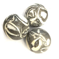 Three Shiva Shell Gemstone Spheres displayed on a white background, close-up front overview.