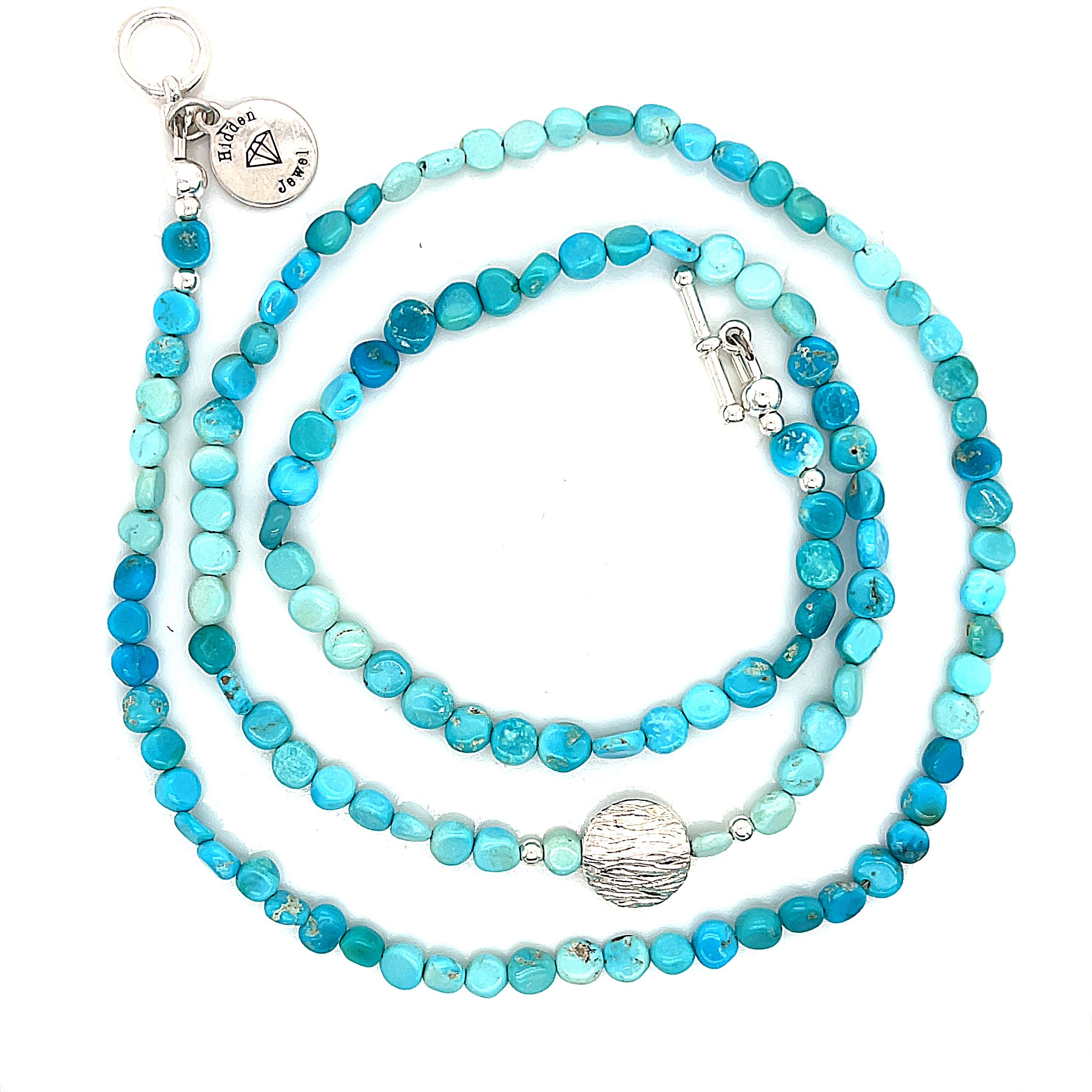 Turquoise gemstone beaded necklace, jewelry
