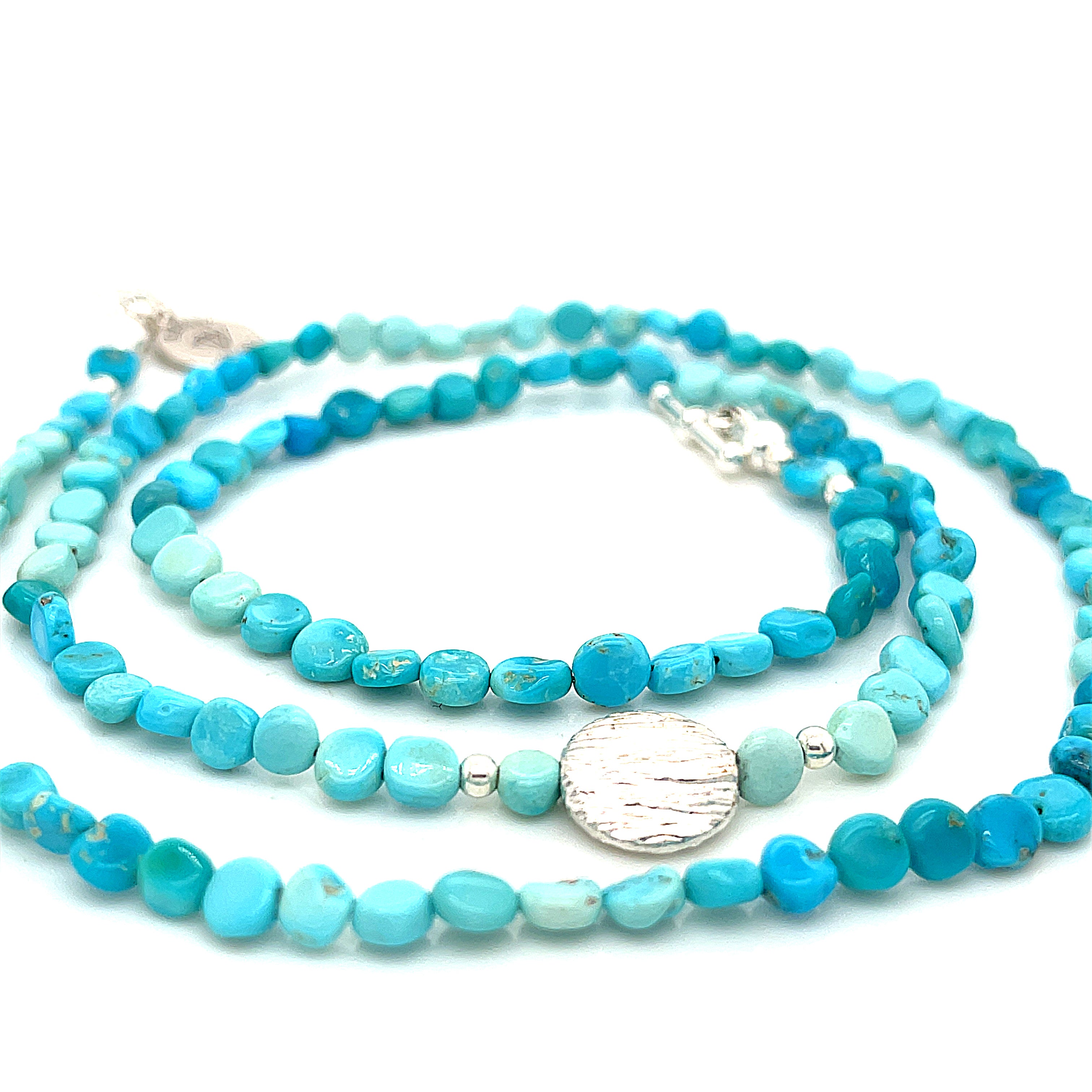 Turquoise gemstone beaded necklace, jewelry