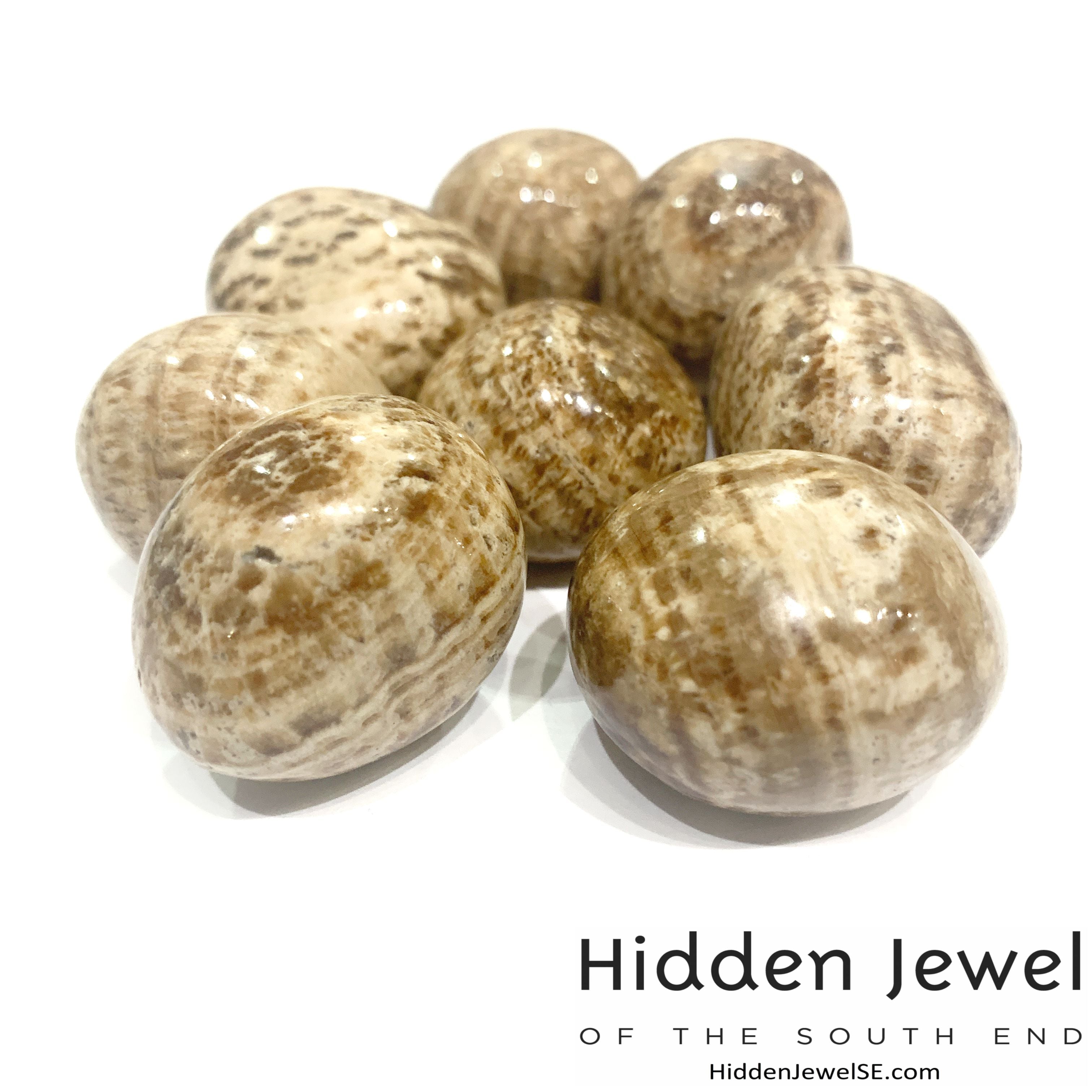 Aragonite tumbled gemstone