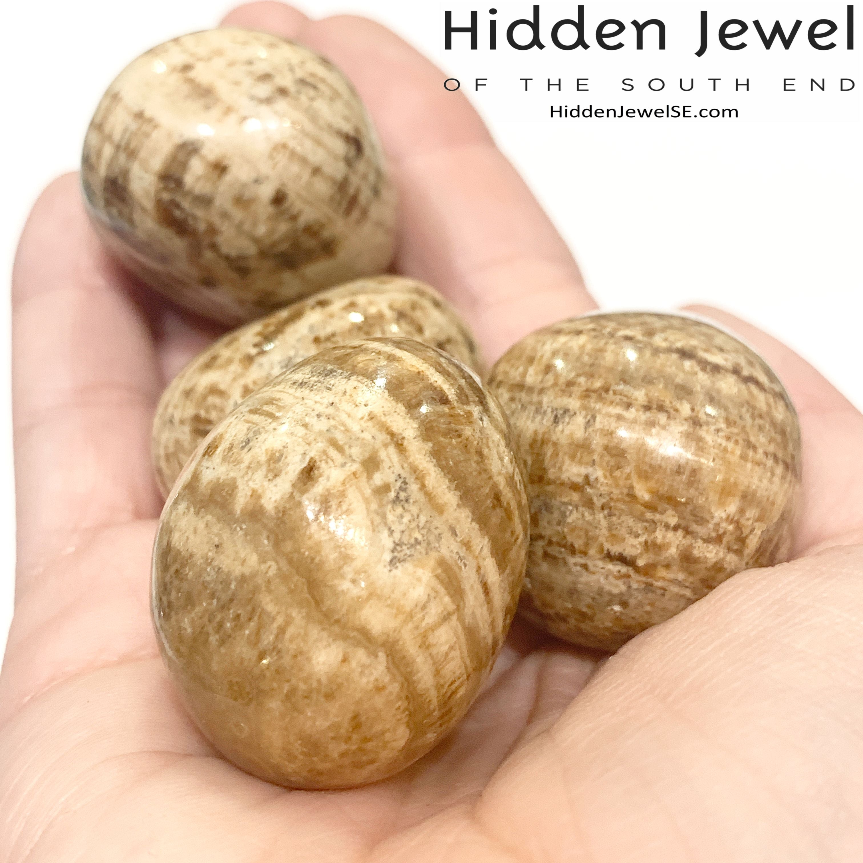Aragonite tumbled gemstone
