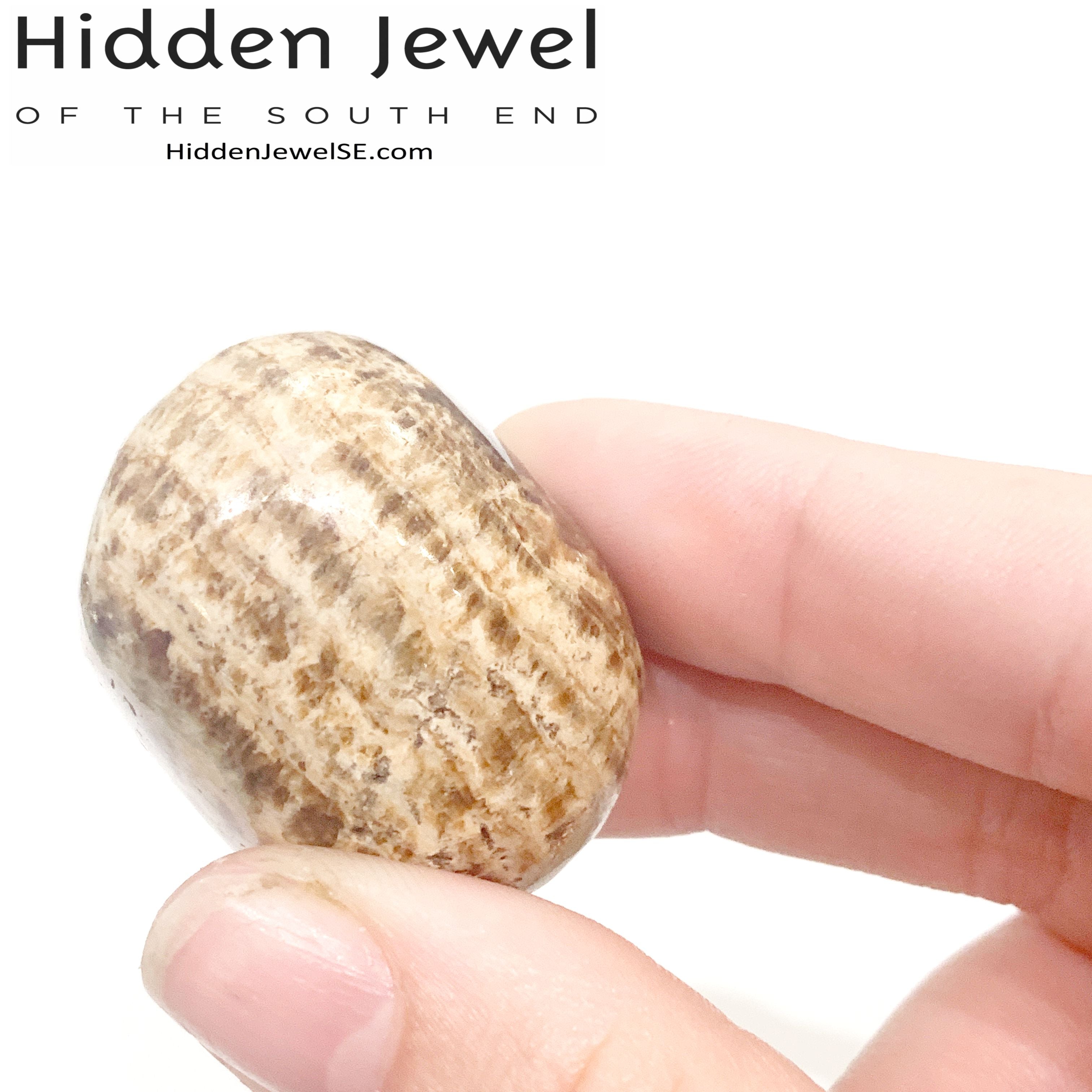 Aragonite tumbled gemstone