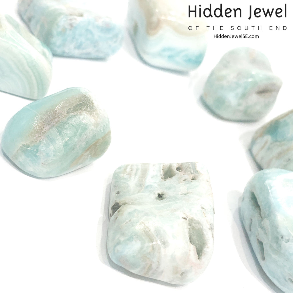 Calcite Blue Caribbean gemstone tumbled