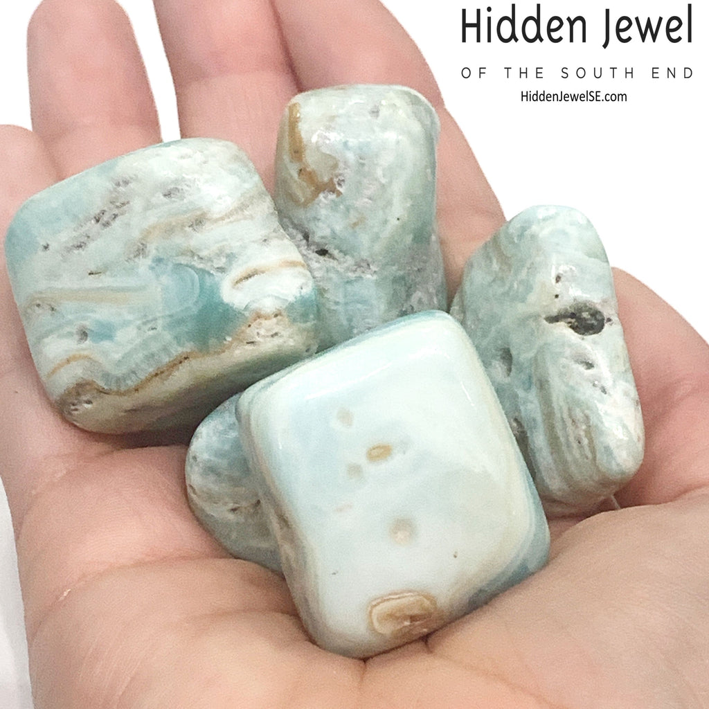 Calcite Blue Caribbean gemstone tumbled