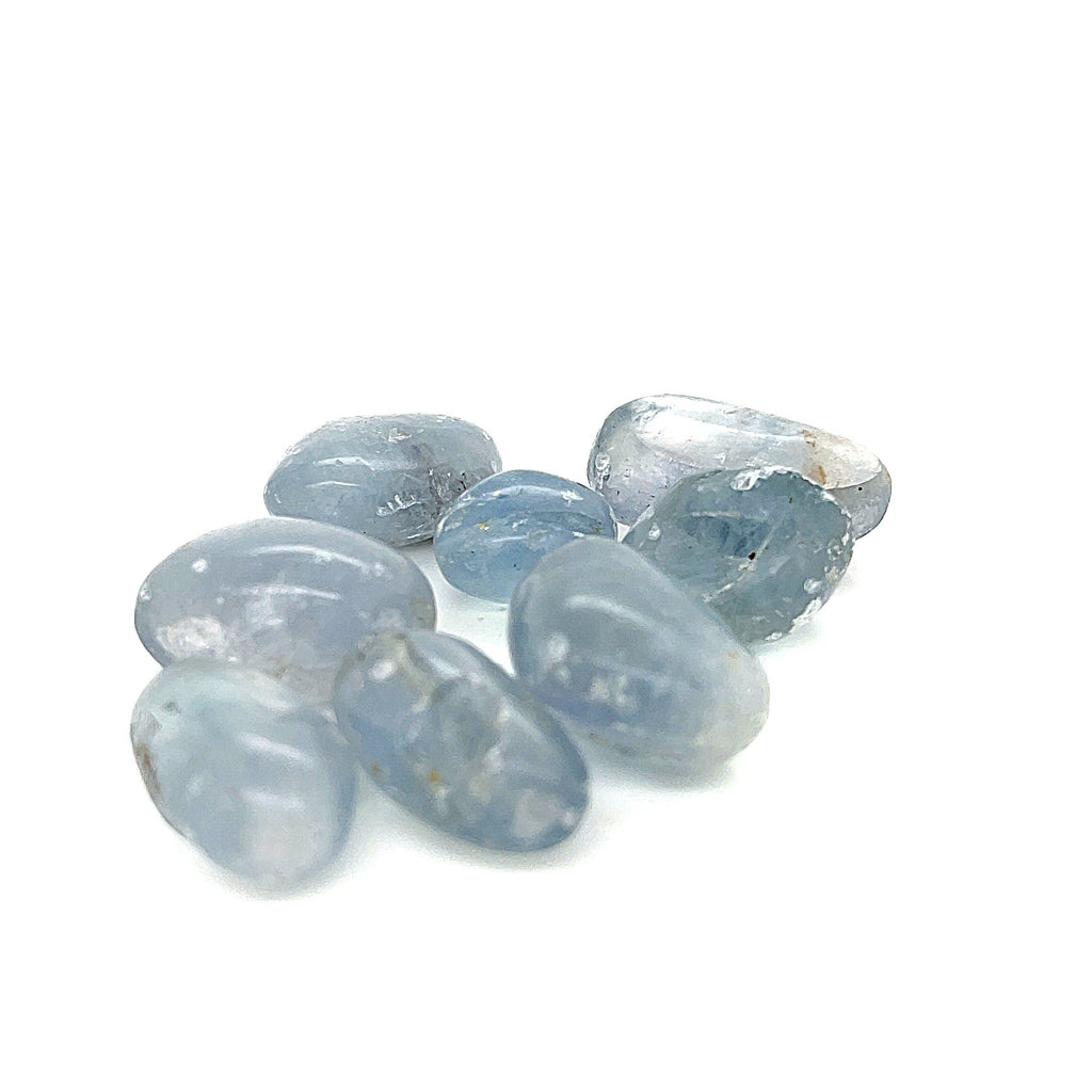 Celestite tumbled gemstones