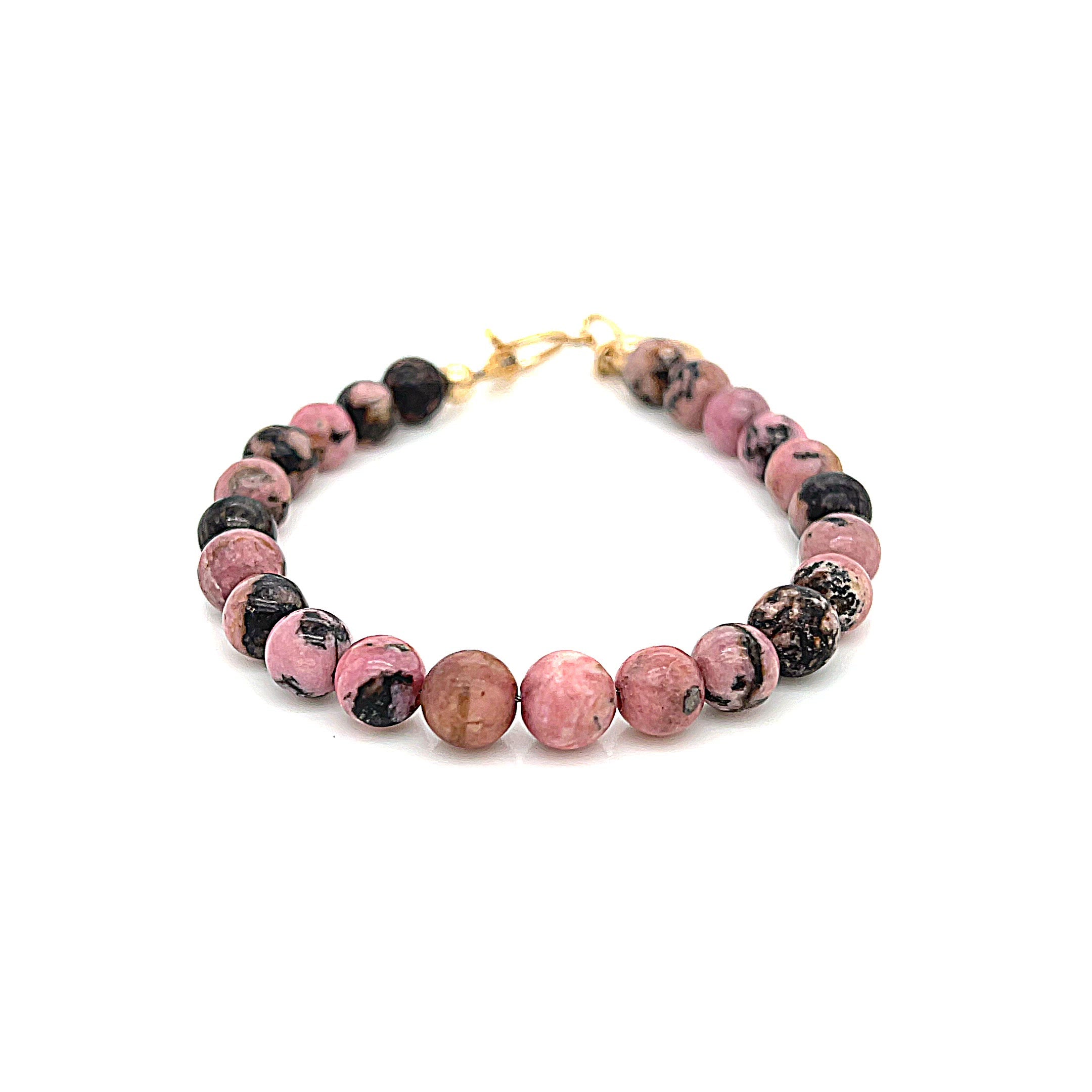 Rhodonite gemstone bracelet, jewelry
