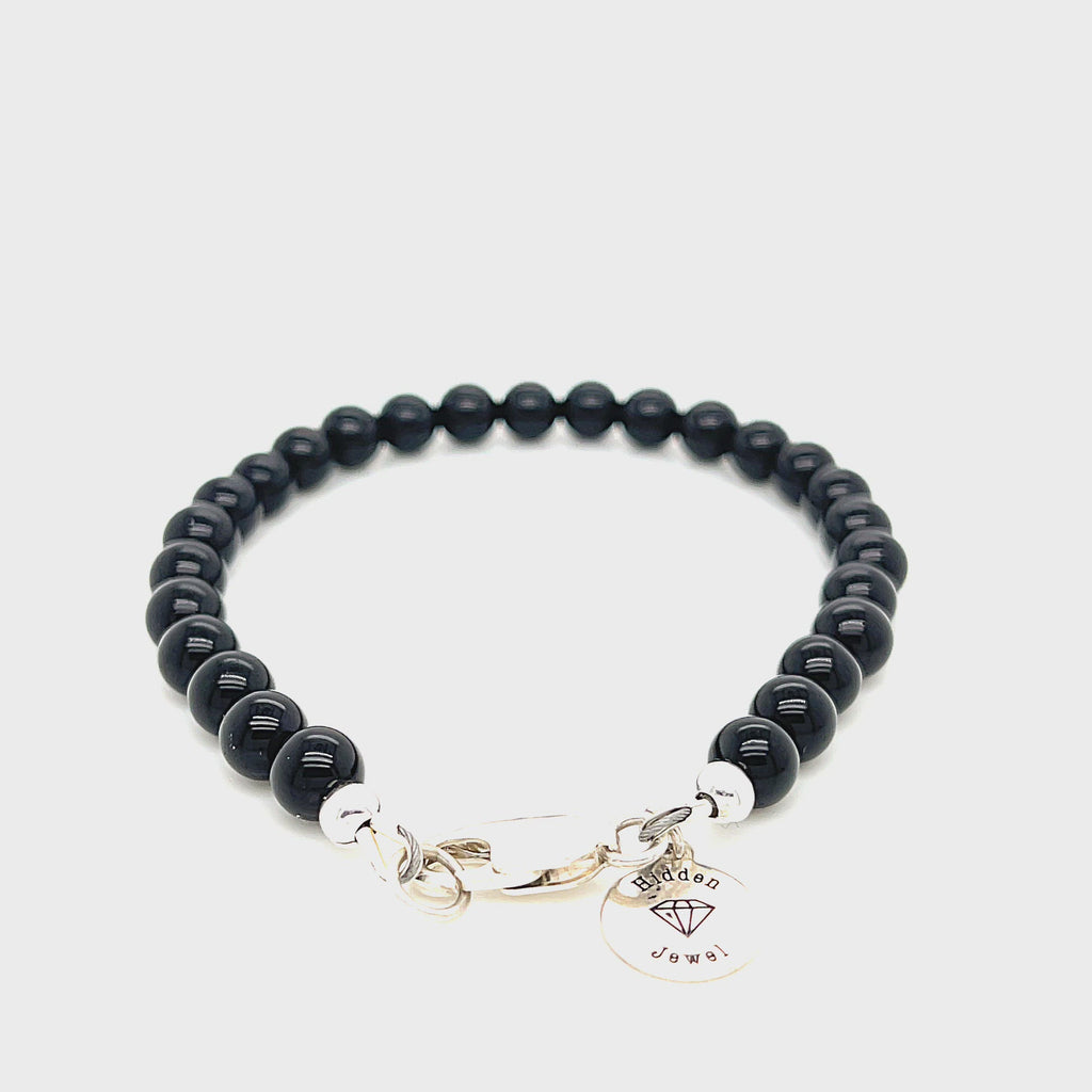 Black Onyx bracelet  beaded gemstone bracelet, Jewelry