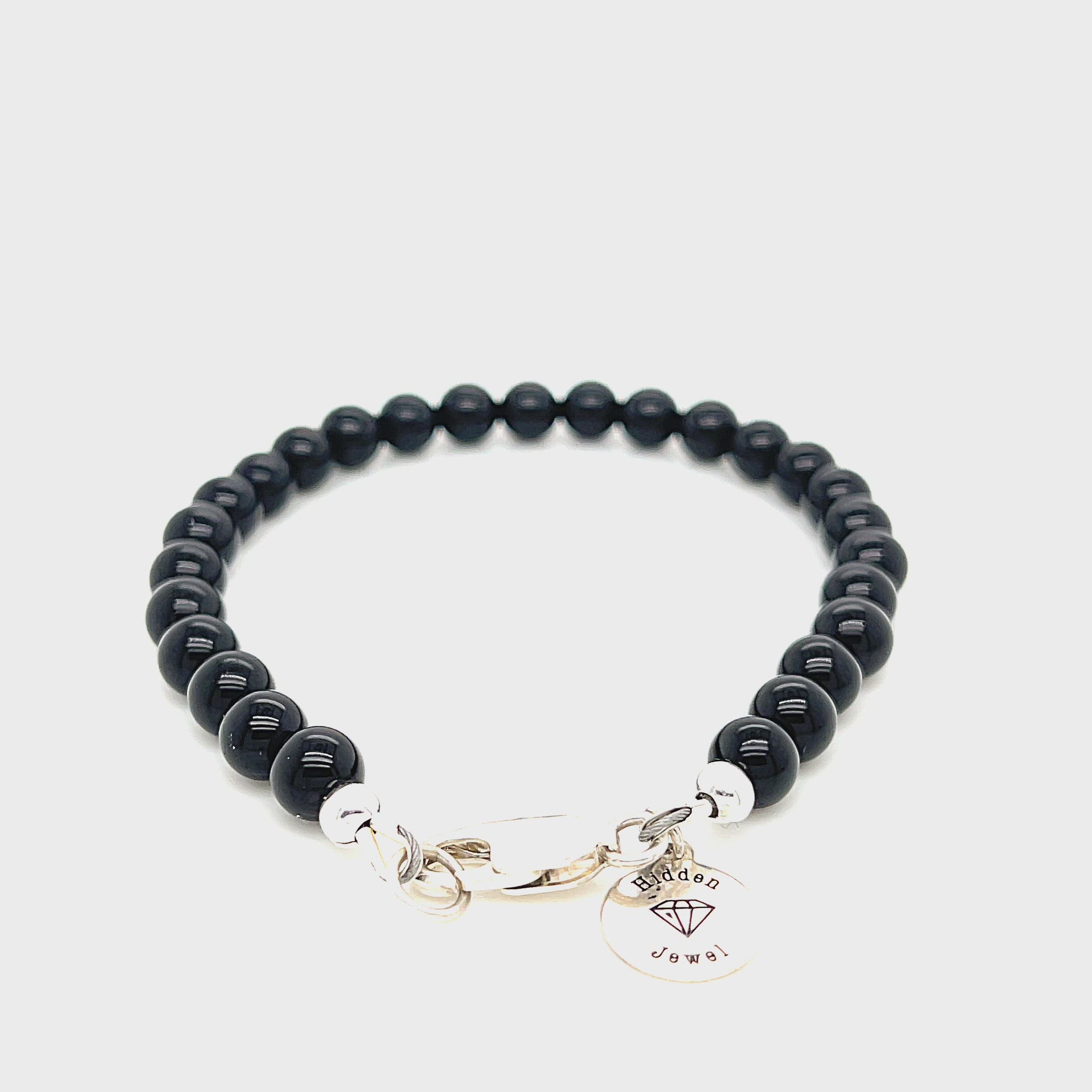 Black Onyx bracelet  beaded gemstone bracelet, Jewelry