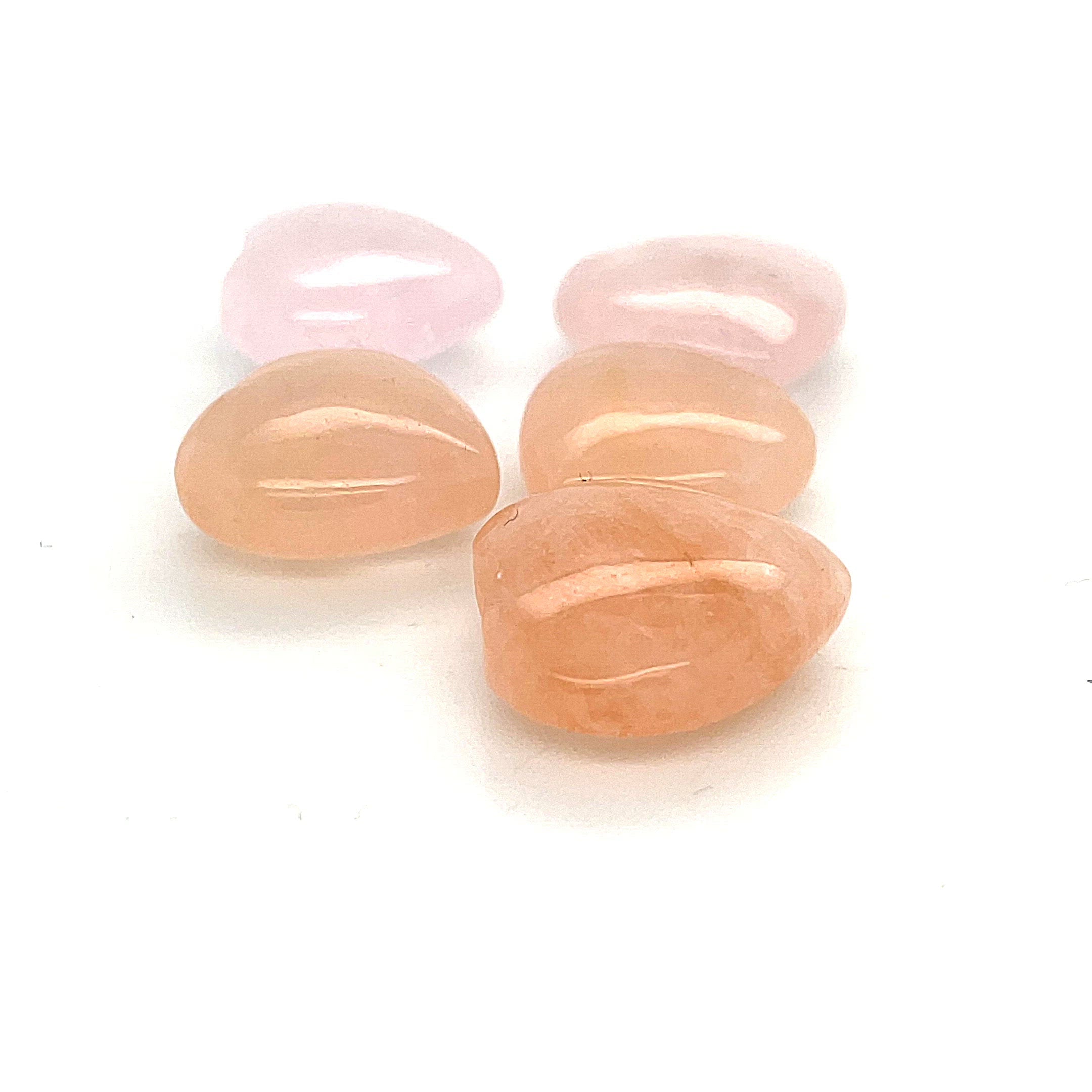 Morganite gemstone hearts