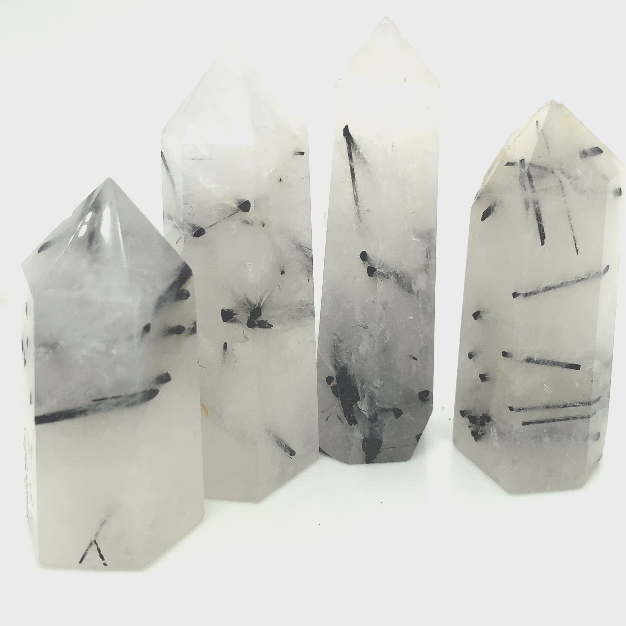 Tourmalinated Quartz gemstone Towers