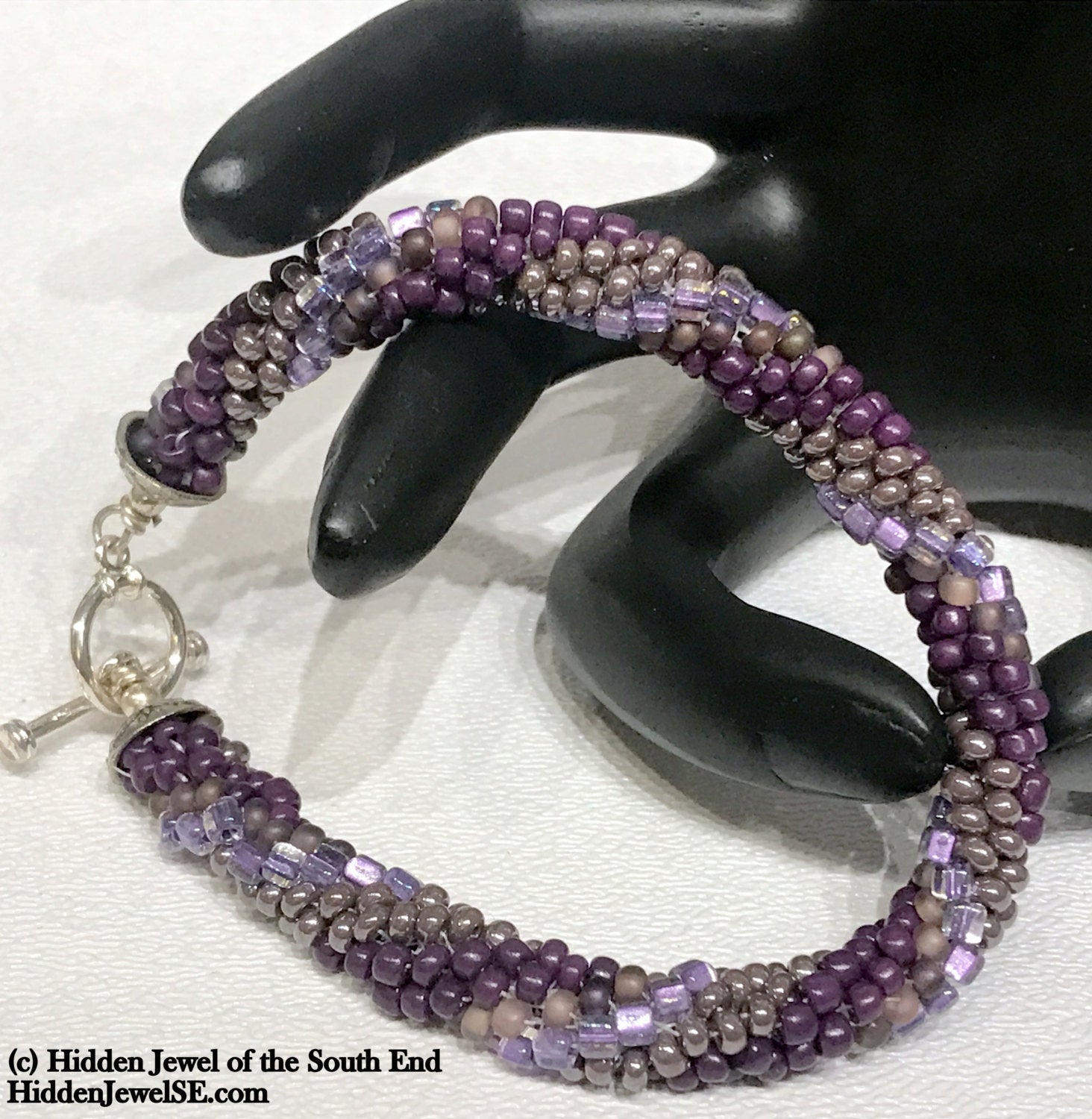 Purple Seed Bead crocheted bracelet, Jewelry