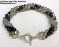 Jet Black Swarovski and Labradorite Crocheted Bracelet, jewelry