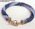 Blue Seed Bead crocheted bracelet, Jewelry