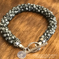 Snowflake Jasper Crocheted Bracelet with sterling clasp