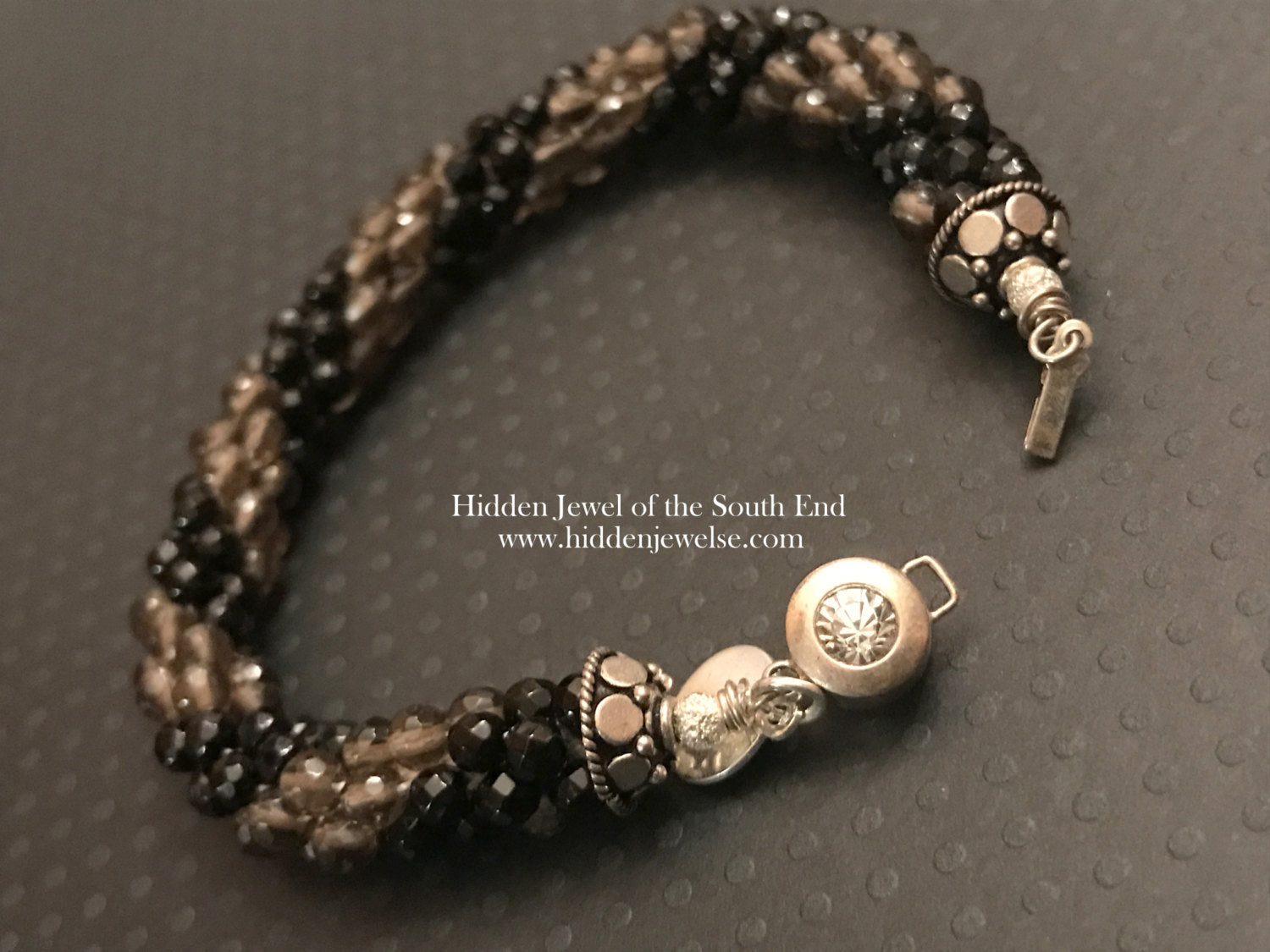 Crystal Spiral Crocheted Bracelet, jewelry