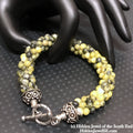 Yellow Turquoise Crocheted Bracelet stackable bangle