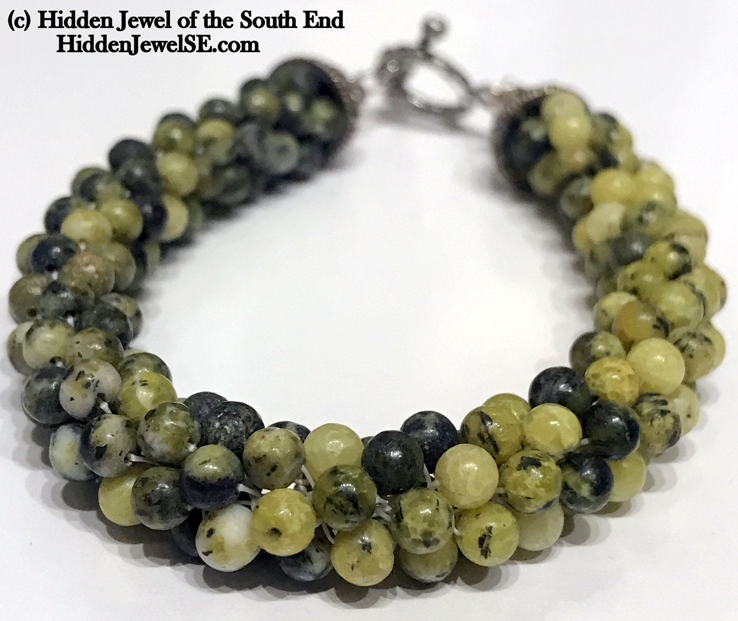 Yellow Turquoise Crocheted Bracelet stackable bangle