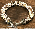Zebra Jasper Bracelet, Brown jasper bangle, Crocheted