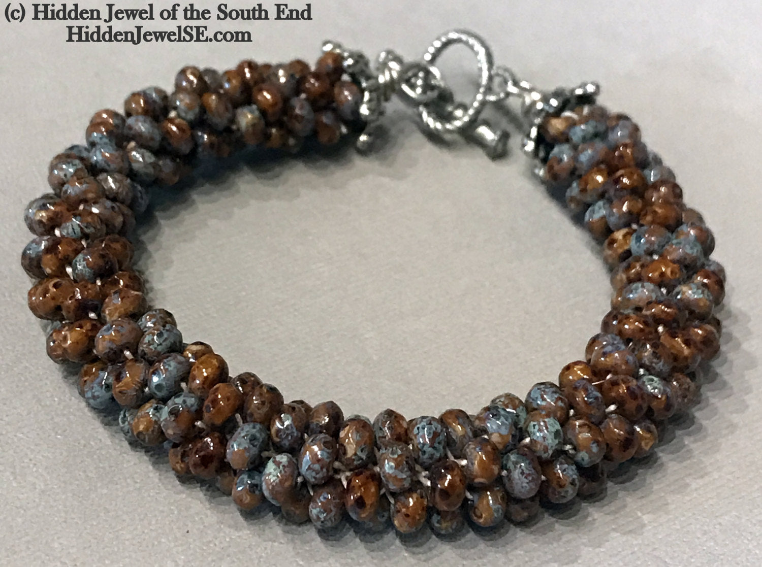Brown Ceramic Crocheted Bracelet, jewelry