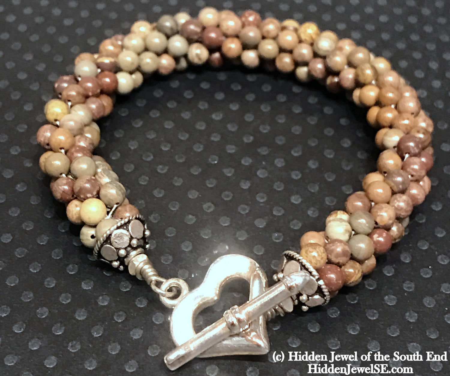 Brown Rainforest Jasper gemstone Bracelet, jewelry