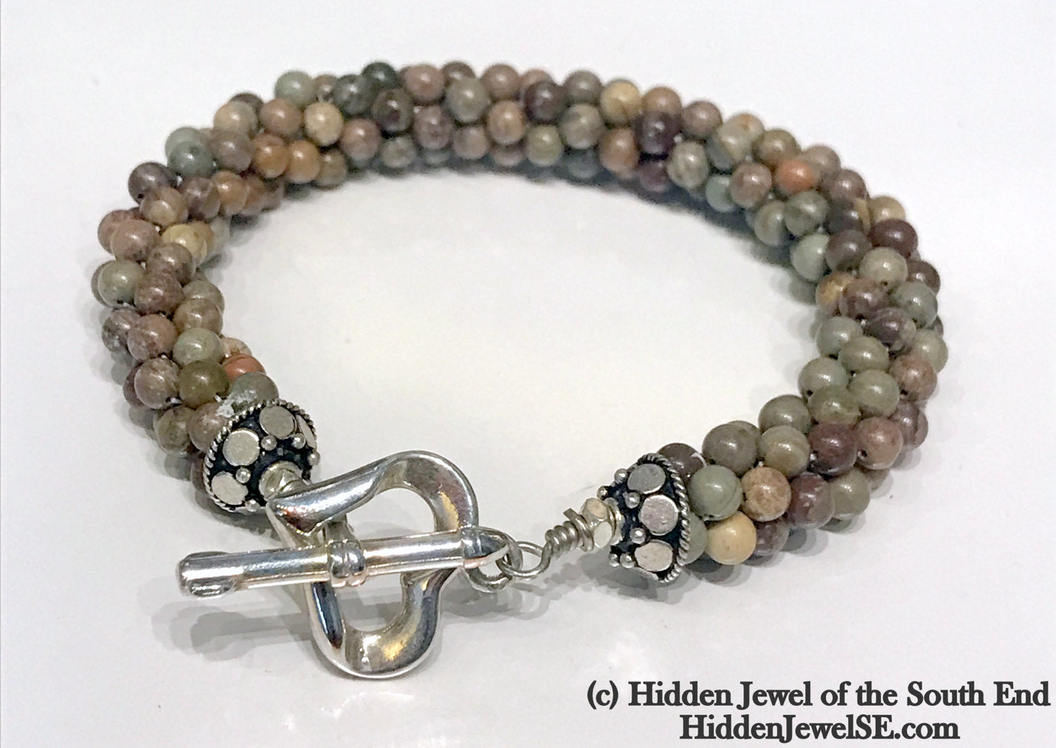 Brown Rainforest Jasper gemstone Bracelet, jewelry