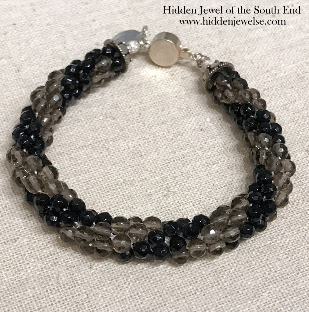 Crystal Spiral Crocheted Bracelet, jewelry