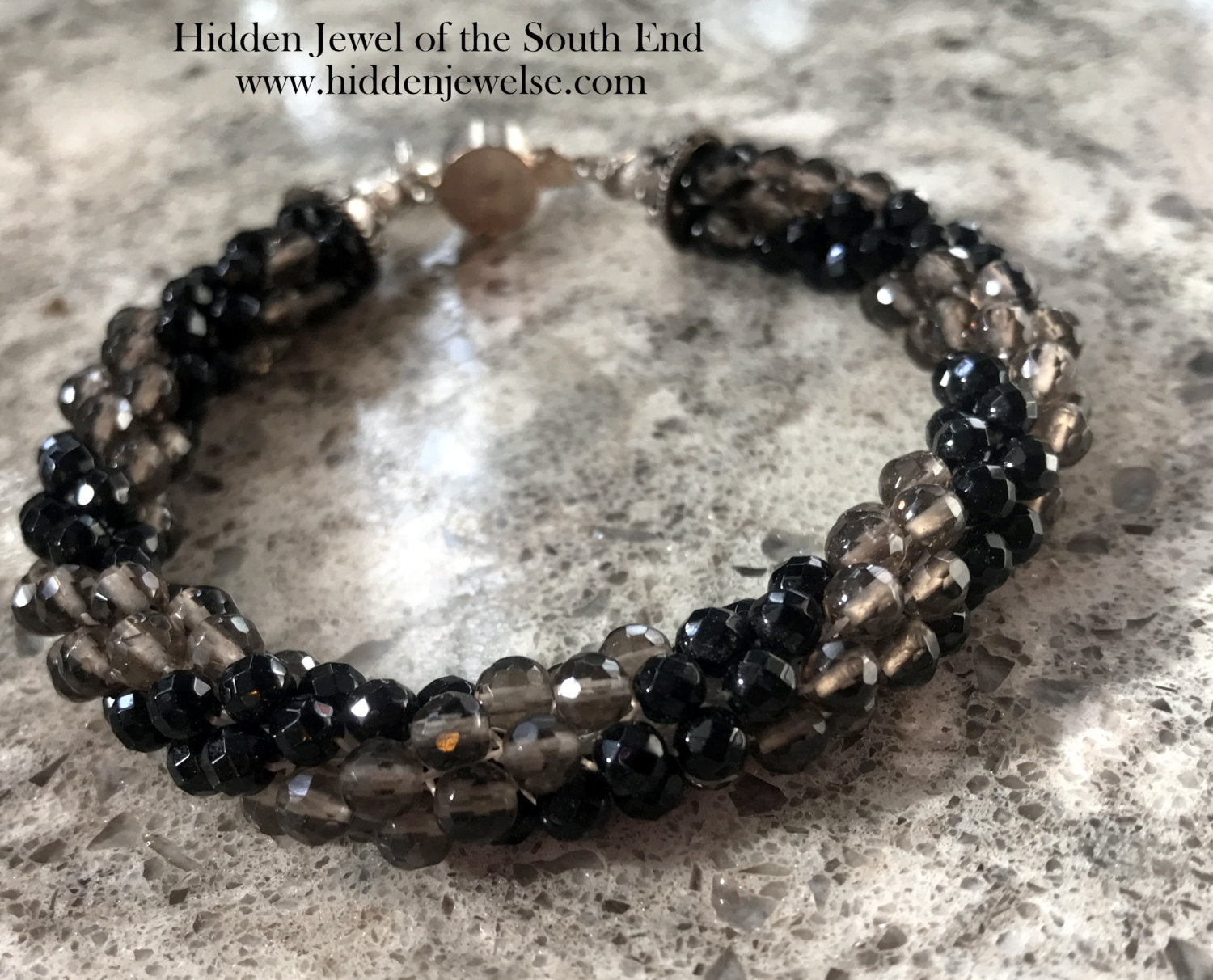 Crystal Spiral Crocheted Bracelet, jewelry