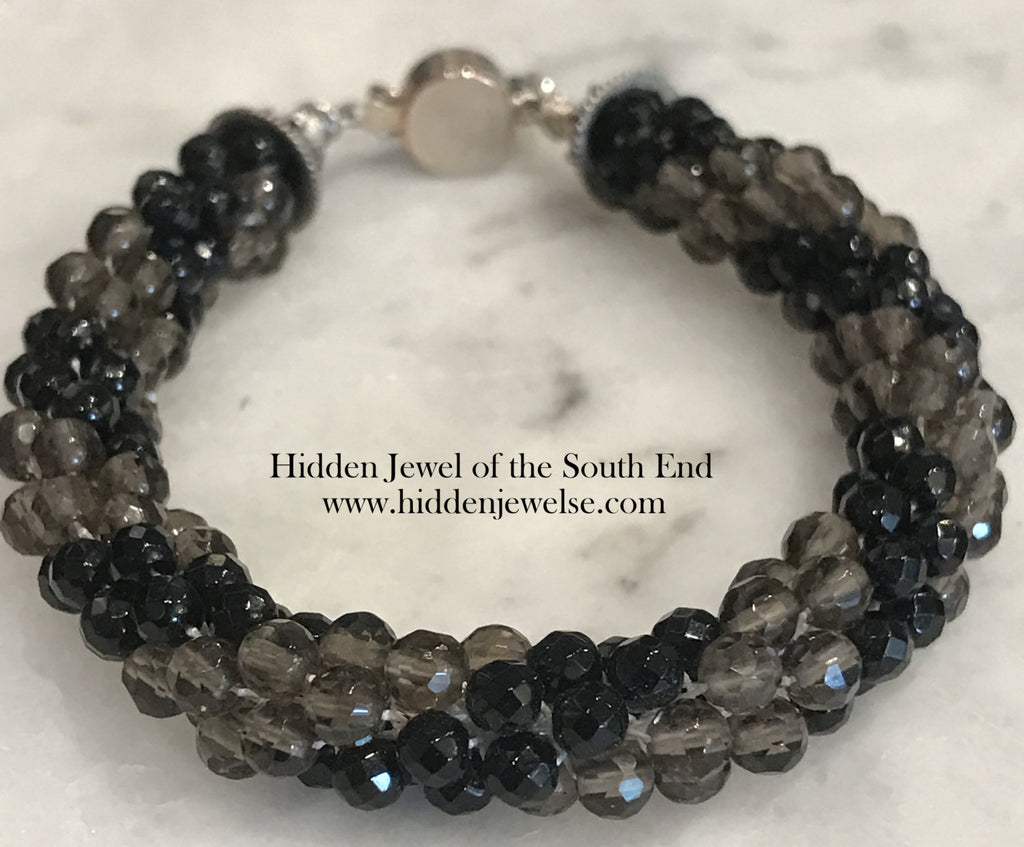 Crystal Spiral Crocheted Bracelet, jewelry