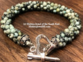 Green Jasper Gemstone Crocheted Bracelet, Jewelry