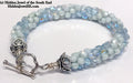 Light Blue Czech crystal crocheted bracelet, jewelry