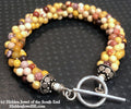 Mookite Jasper Gemstone Crocheted Bracelet, jewelry
