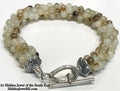Yellow Agate Crocheted Bracelet with sterling silver toggle
