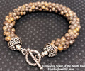 Jasper Crocheted gemstone bracelet, jewelry
