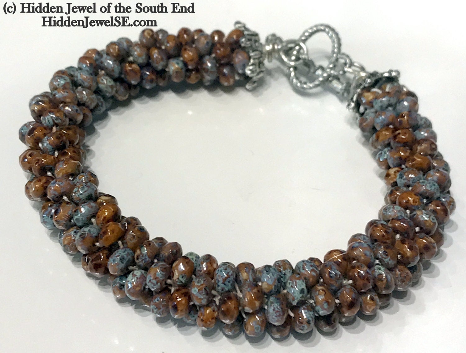 Brown Ceramic Crocheted Bracelet, jewelry