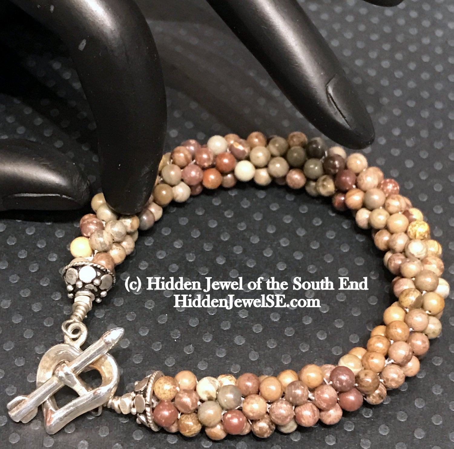 Brown Rainforest Jasper gemstone Bracelet, jewelry