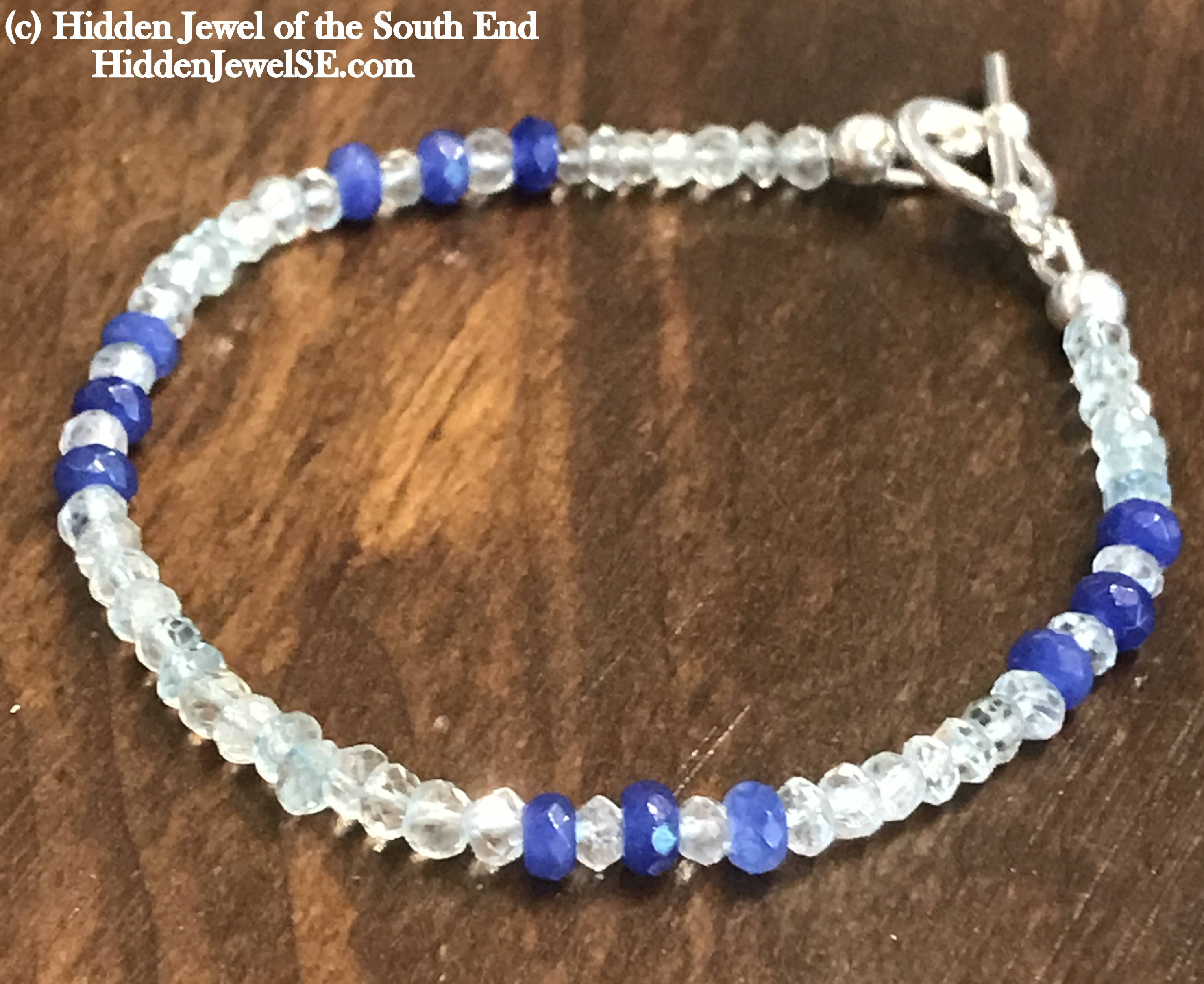 Aquamarine and Sodalite gemstone Bracelet, Jewelry
