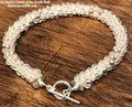 Rock crystal Quartz with Sterling Silver dotted beads crocheted bracelet