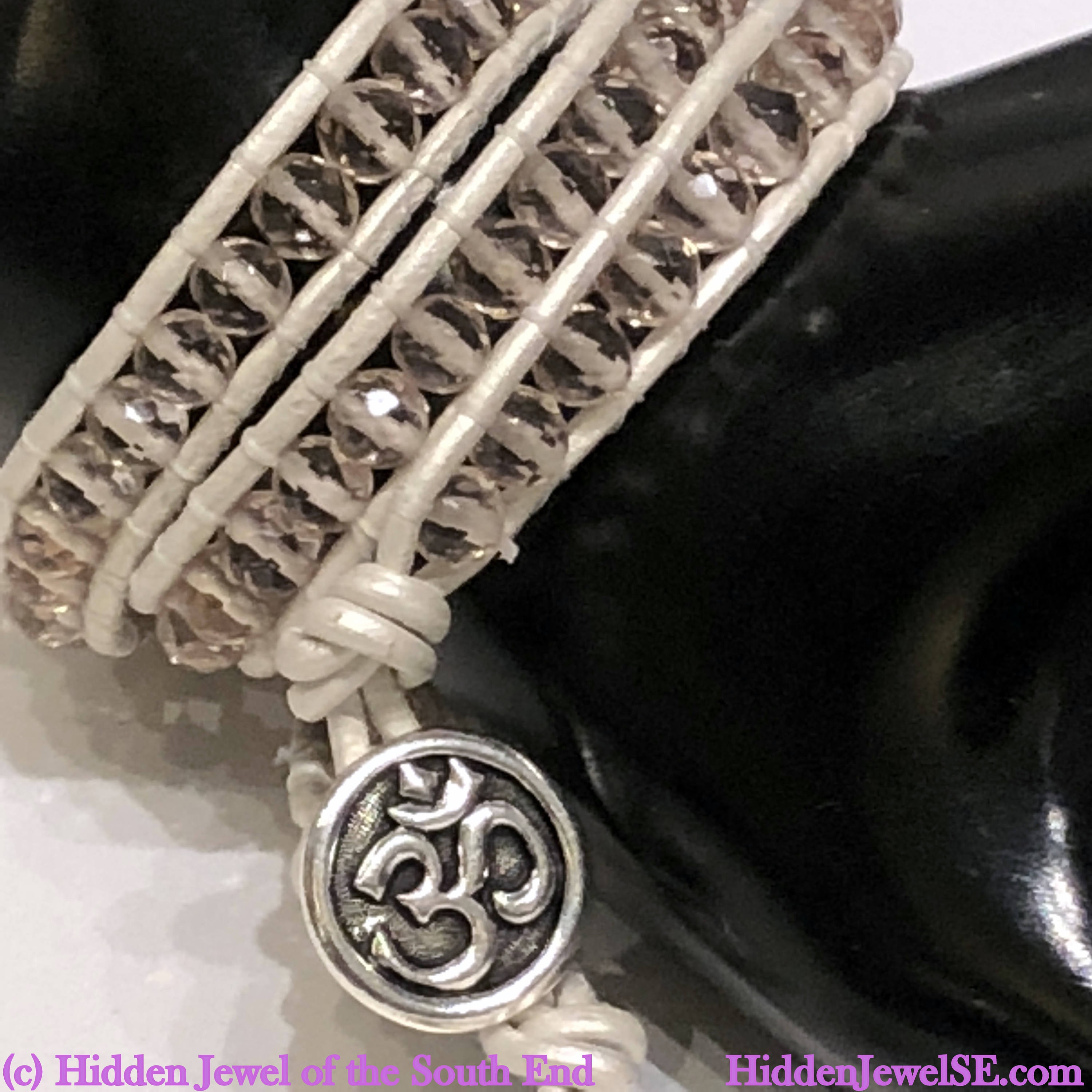 Cape Amethyst Leather Wrap Bracelet, faceted Gemstone Bracelet