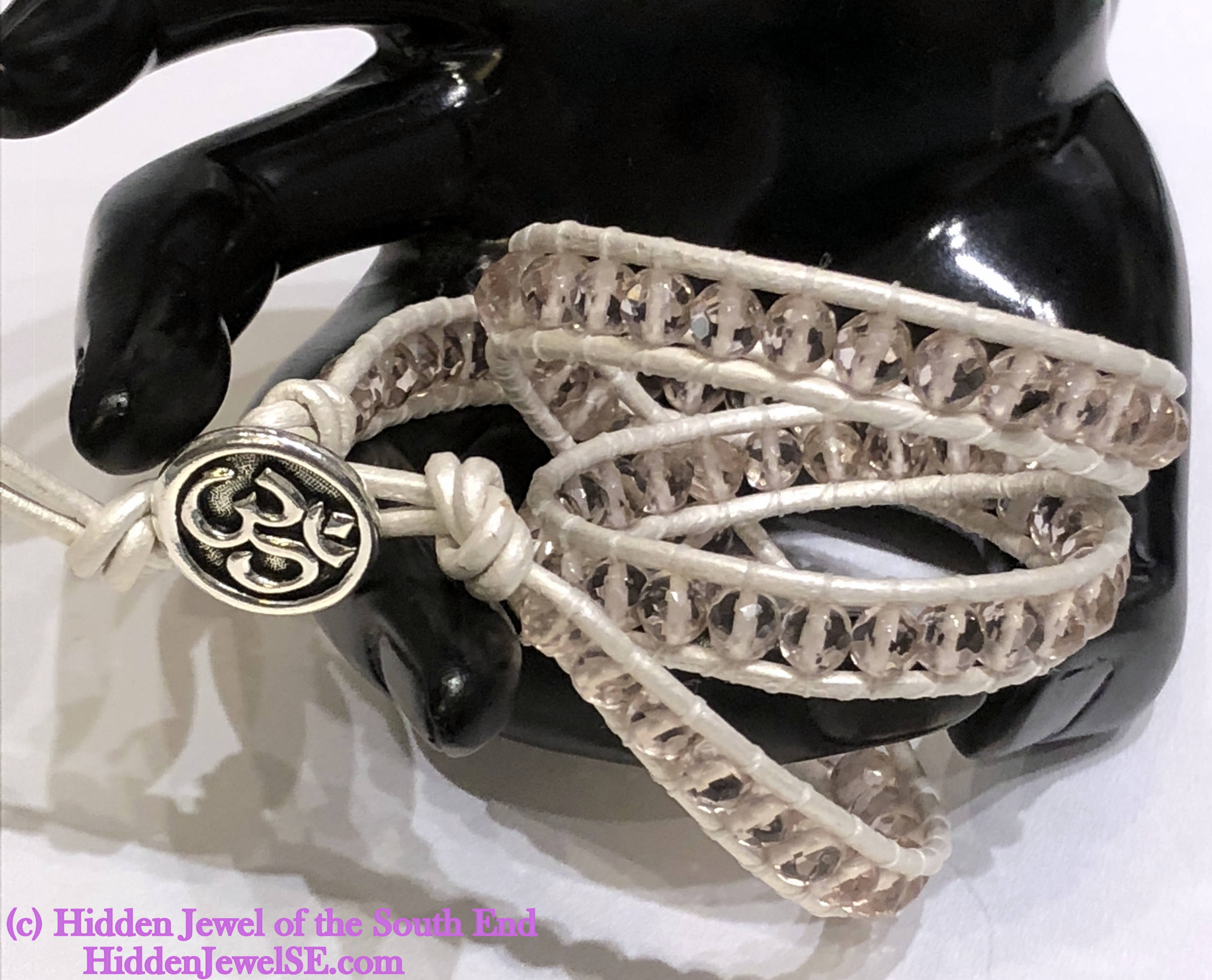Cape Amethyst Leather Wrap Bracelet, faceted Gemstone Bracelet