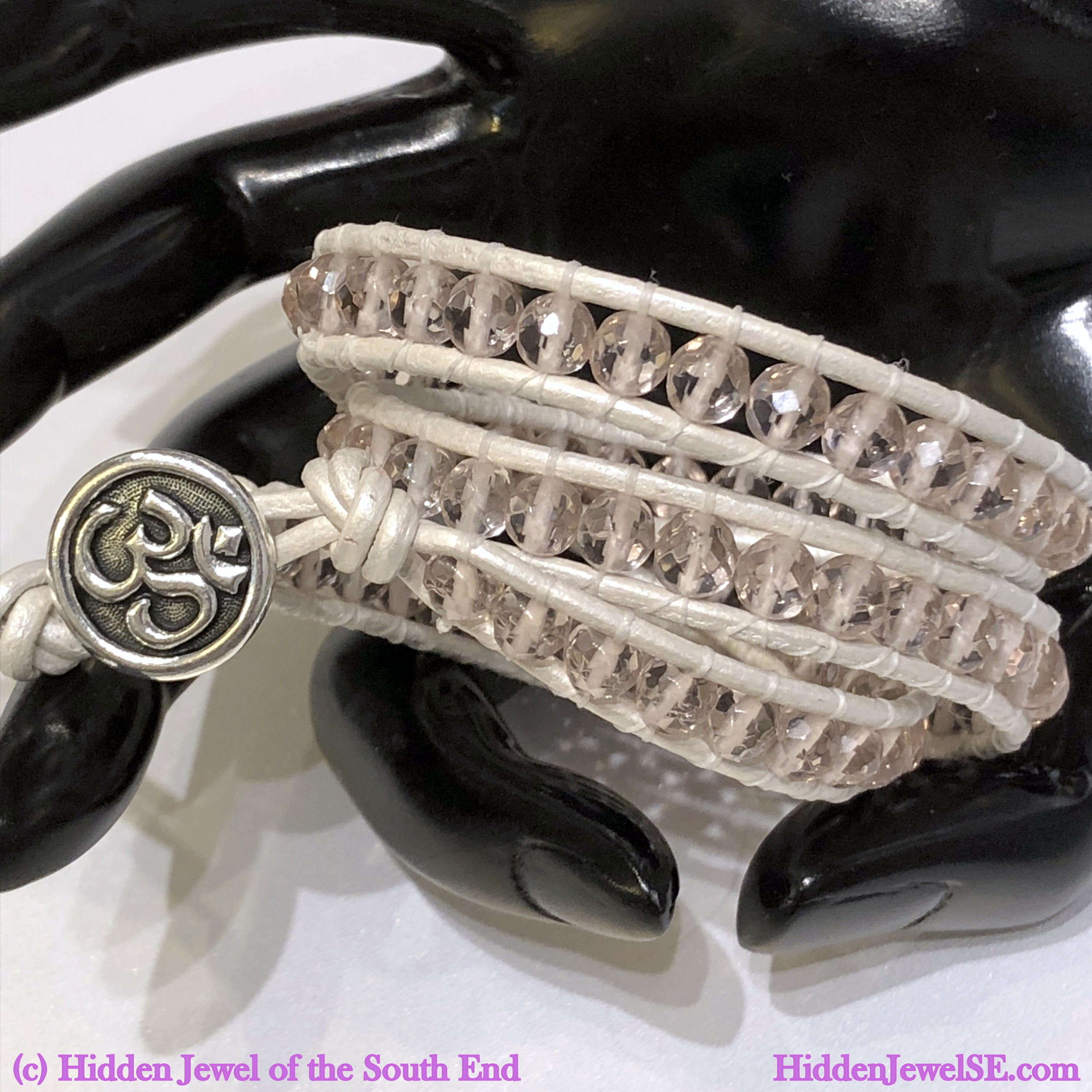 Cape Amethyst Leather Wrap Bracelet, faceted Gemstone Bracelet