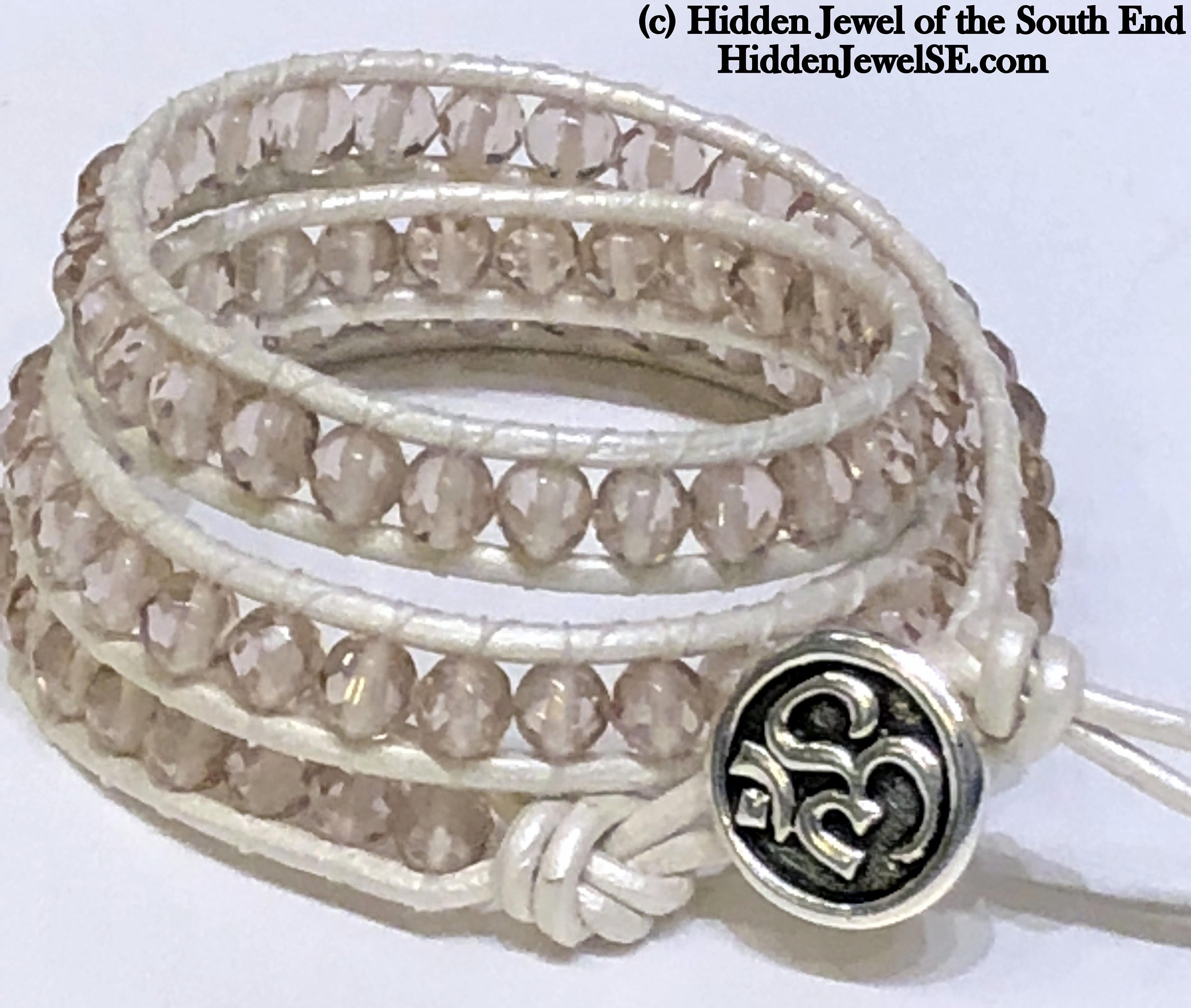 Cape Amethyst Leather Wrap Bracelet, faceted Gemstone Bracelet