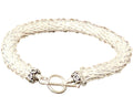 Clear Quartz Tubular Crochet Bracelet | Sterling Silver | 8.5"