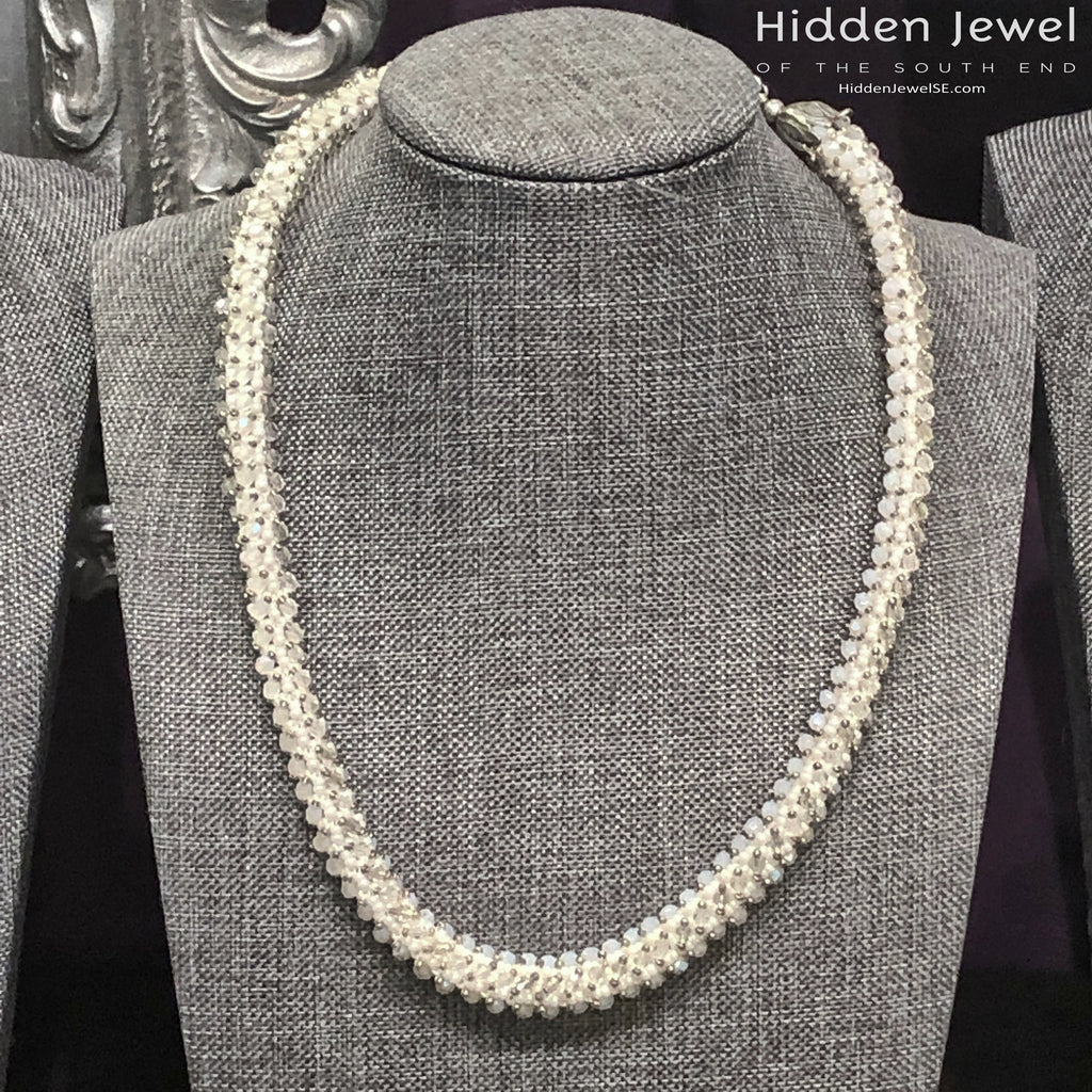 Right Angle Weave beaded necklace, wedding necklace, summer necklac