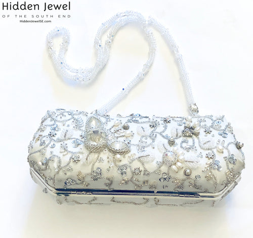 Beaded Wedding purse, wedding clutch, wedding accessories, hand made