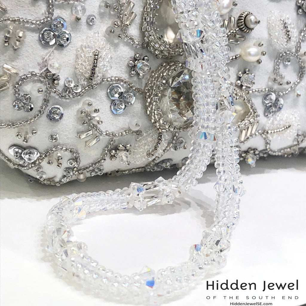 Beaded Wedding purse, wedding clutch, wedding accessories, hand made