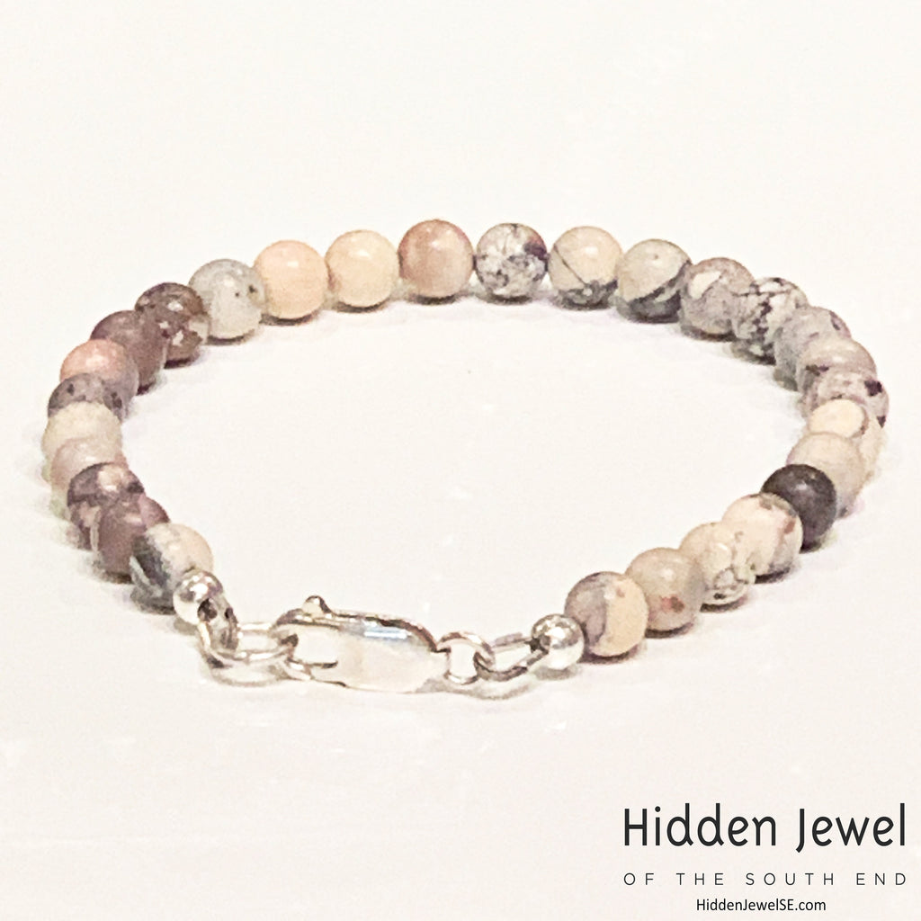 Porcelain Jasper bracelet, healing stone bracelet,unisex  mens bracelet