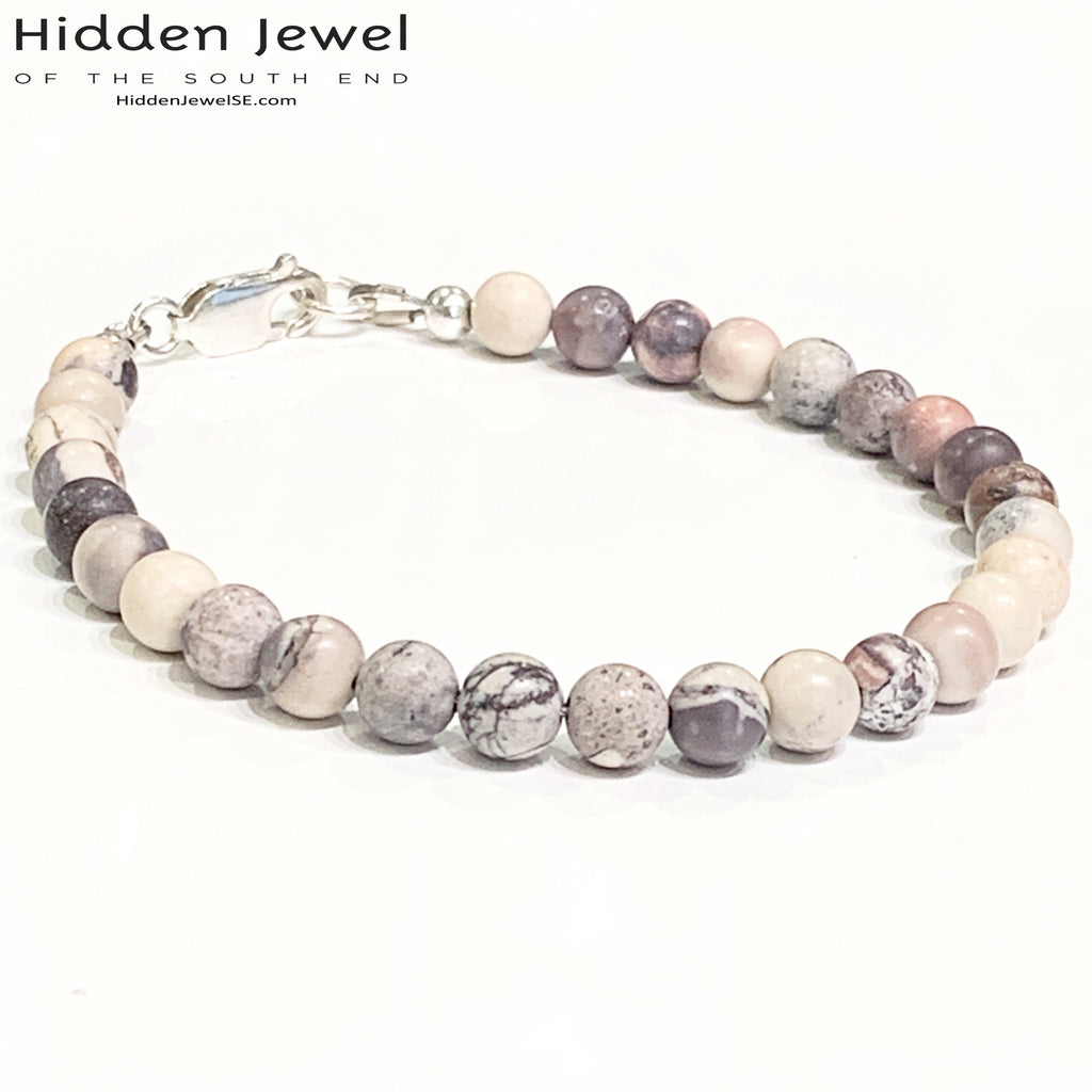 Porcelain Jasper bracelet, healing stone bracelet,unisex  mens bracelet
