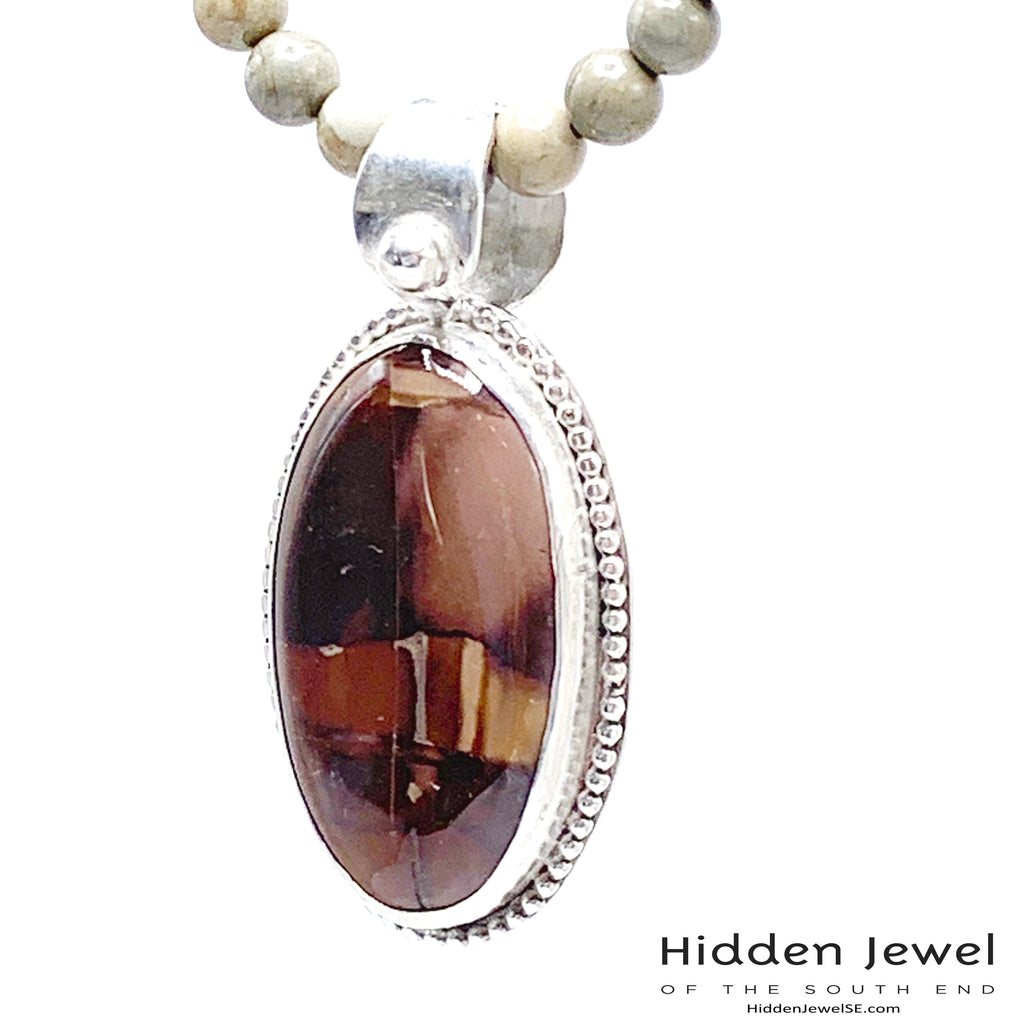 Butter Jade necklace, beaded gemstone healing necklace
