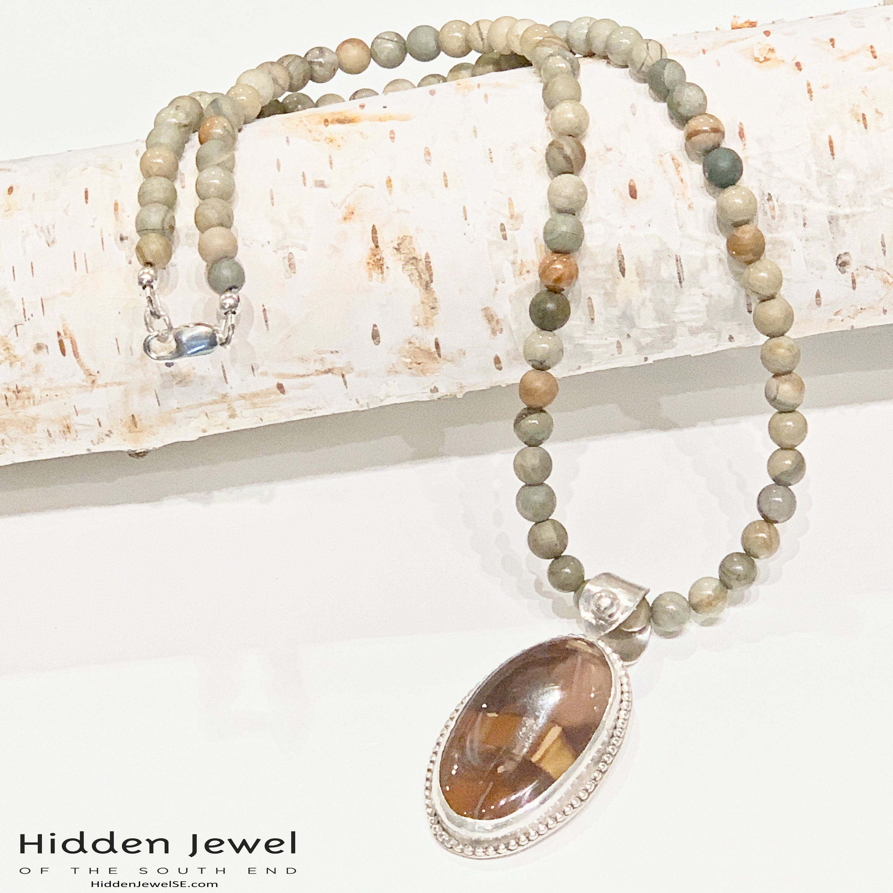 Butter Jade necklace, beaded gemstone healing necklace