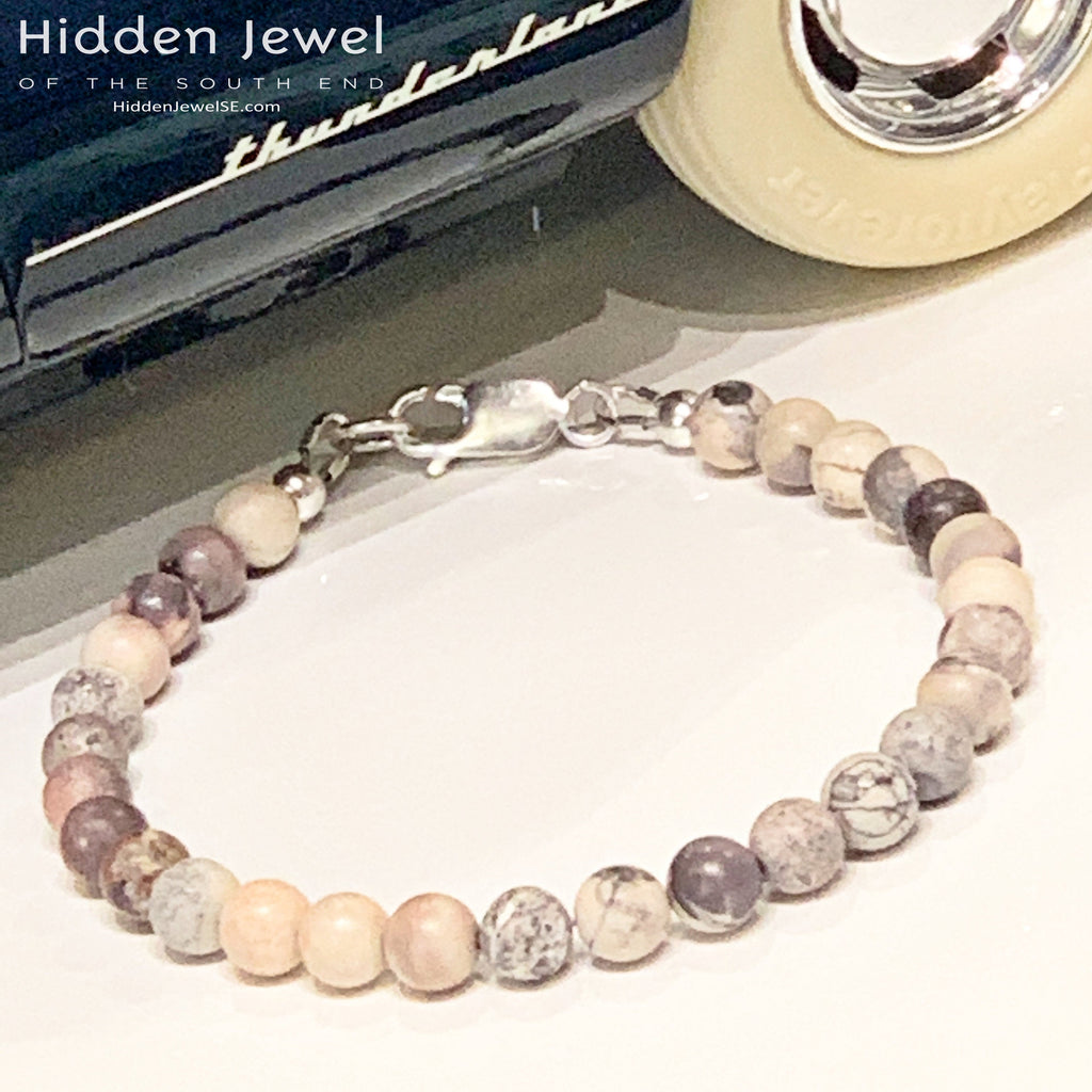 Porcelain Jasper bracelet, healing stone bracelet,unisex  mens bracelet